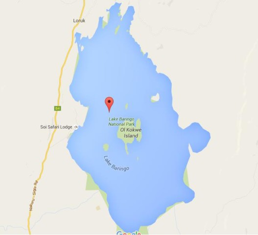 Map of Lake Baringo Kenya