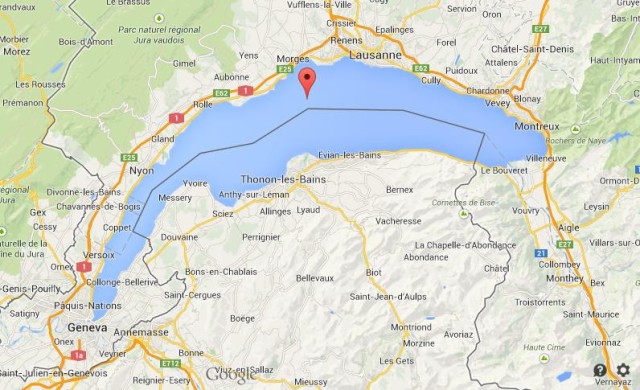 Map of Lake Leman Geneva