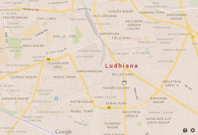 Map of Ludhiana India