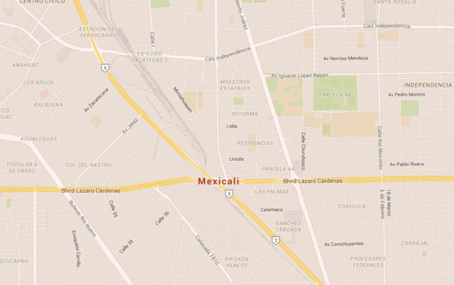 Map of Mexicali Mexico