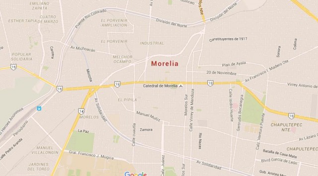 Map of Morelia Mexico