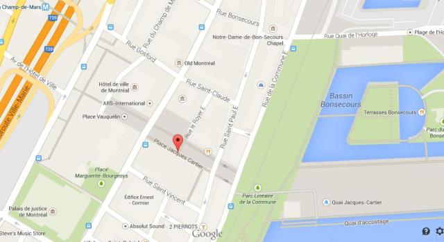 Map of Place Jacques Cartier Montreal