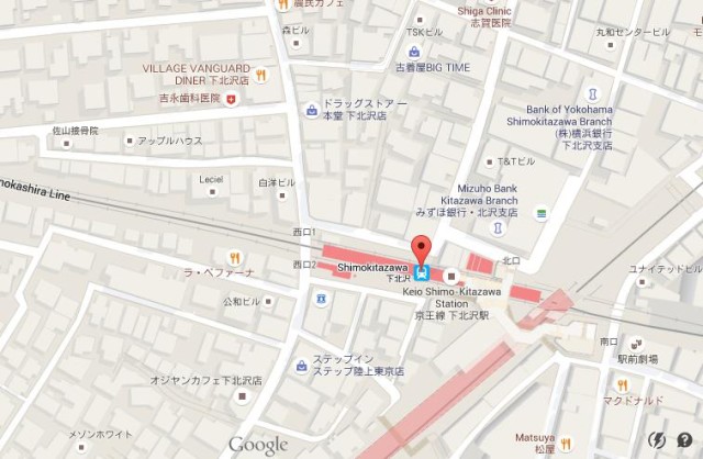 Map of Shimo Kitazawa Tokyo