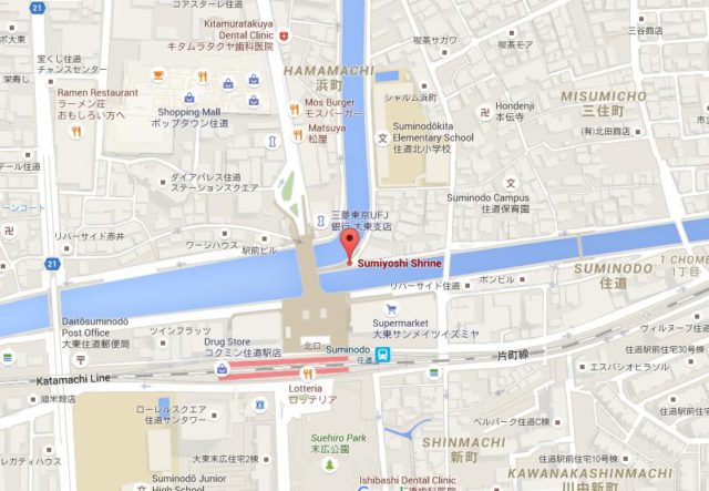 Map of Sumiyoshi Shrine Osaka