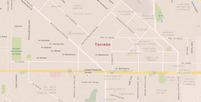 Map of Torreon Mexico