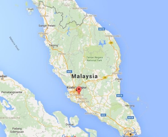 Location Bangi on map Malaysia