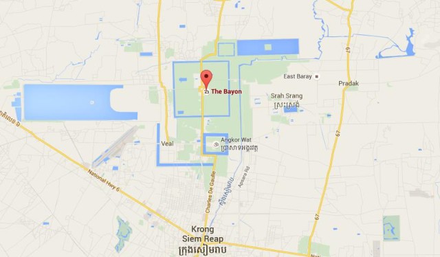 location Bayon map Angkor