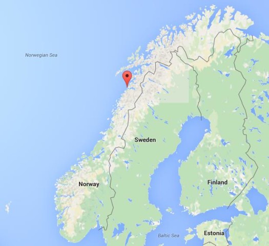 location Bodo on map of Norway