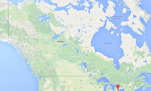 location Burlington on map Canada