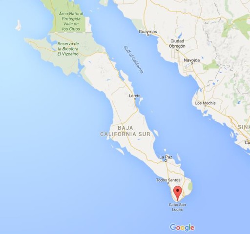 location Cabo San Lucas on map Baja California Sur