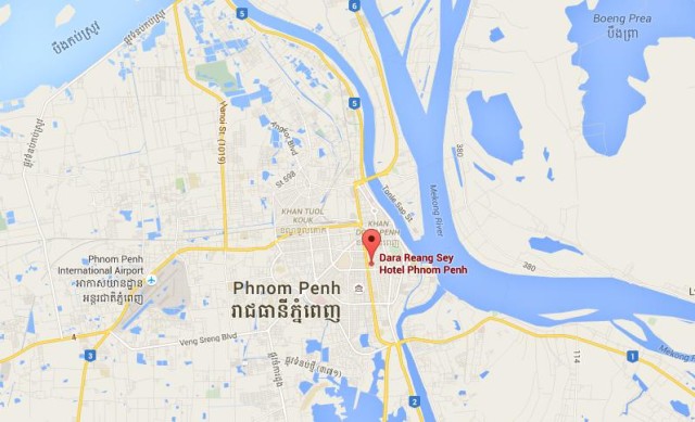 Location Central Market on map Phnom Penh