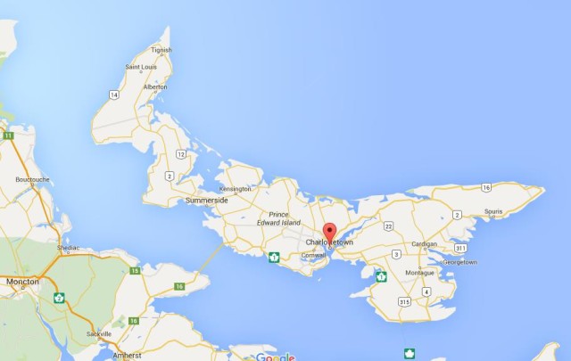 location Charlottetown on map Prince Edward Island