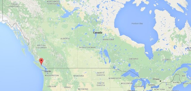 location Courtenay on map Canada