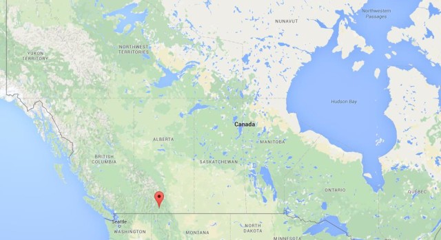 location Cranbrook on map Canada