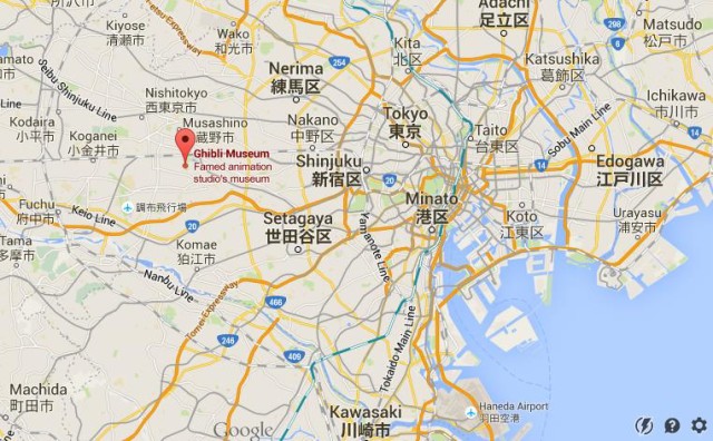 location Ghibli Museum on map Tokyo