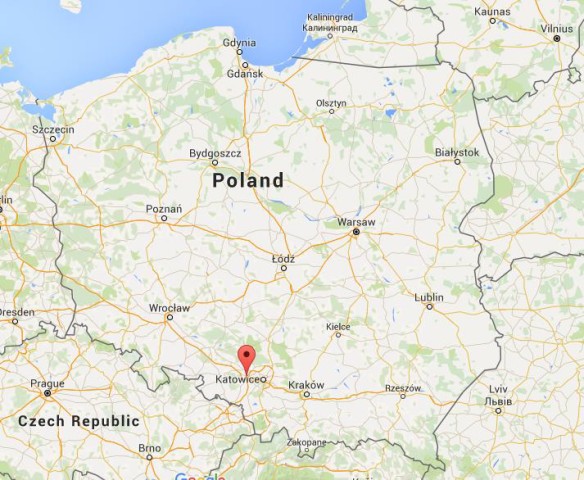 location Gliwice on map Poland