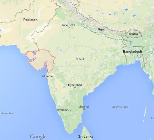 location Gujarat on map India