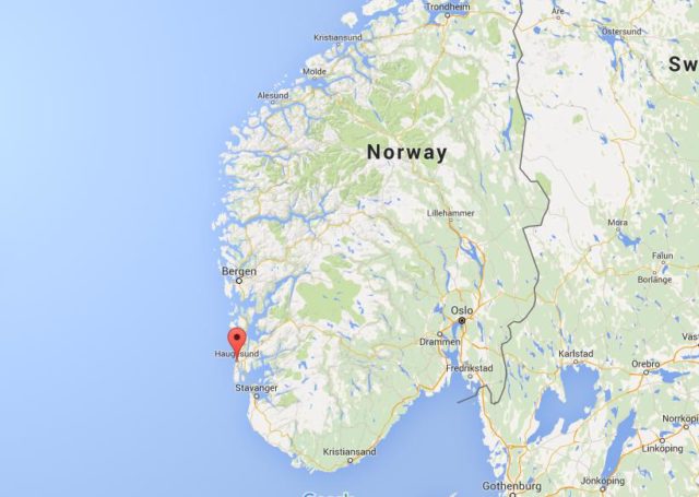 Location Haugesund on map Norway