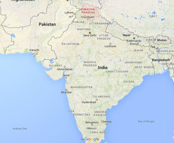 Location Himachal Pradesh on map India