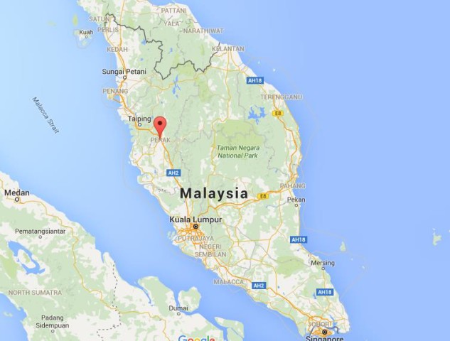 location Ipoh on map Malaysia
