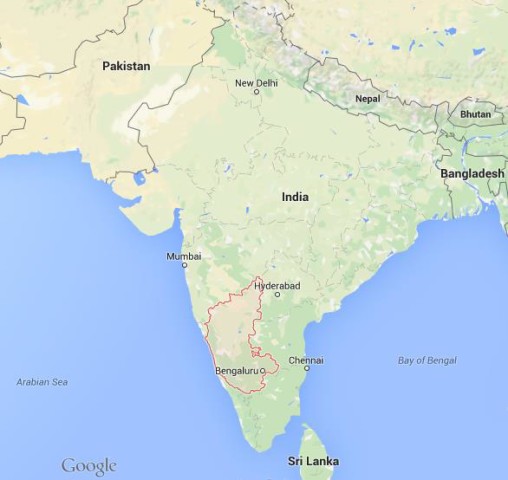 location Karnataka on map India