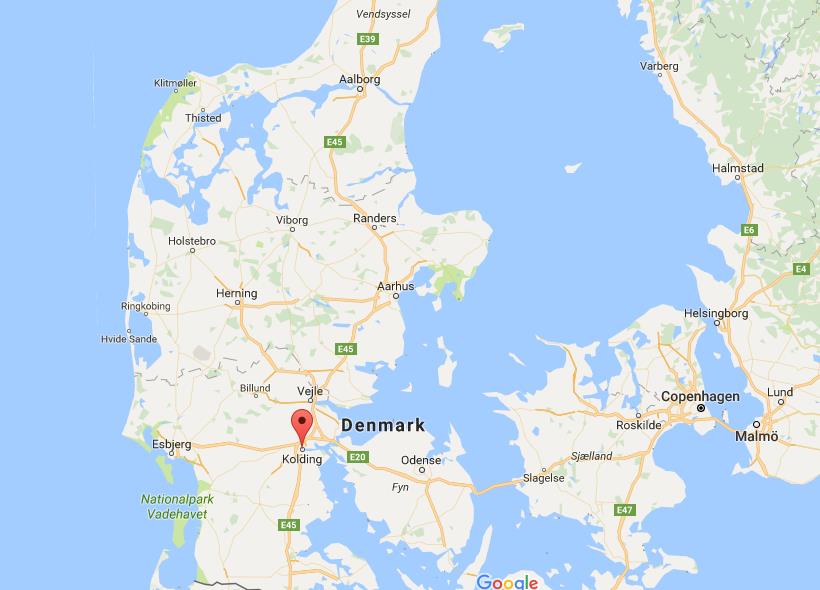Where is Kolding on map Denmark