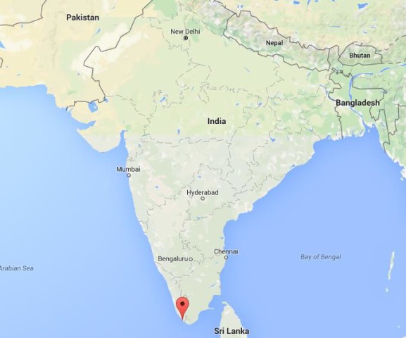 Location Kovalam on map India