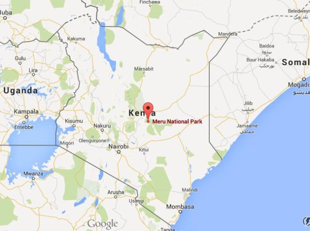 location Meru National Park on map Kenya