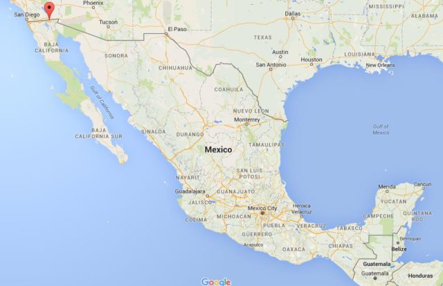 Location Mexicali on map Mexico