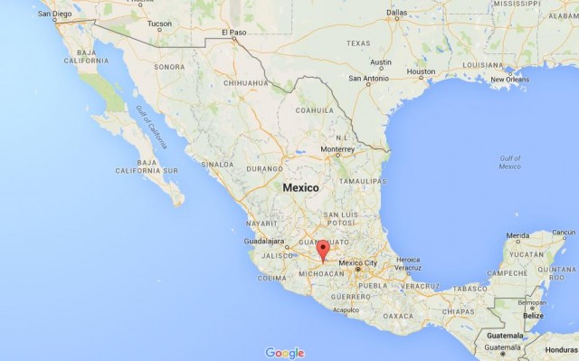 location Morelia on map Mexico