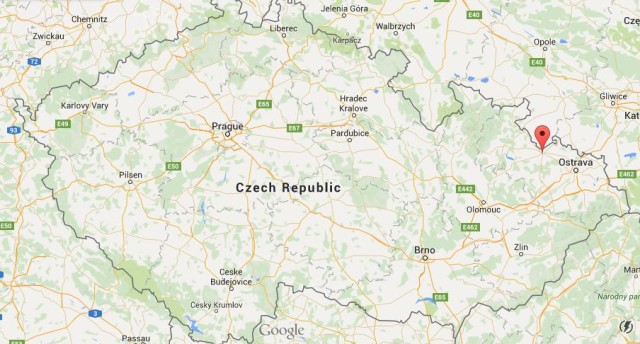 location Opava on map Czech Republic
