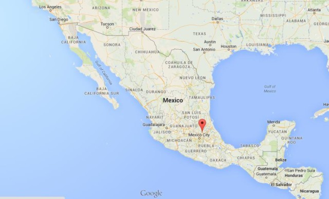 location Pachuca on map of Mexico