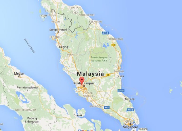 Location Petaling Jaya on map Malaysia
