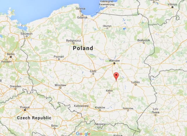 location Radom on map Poland