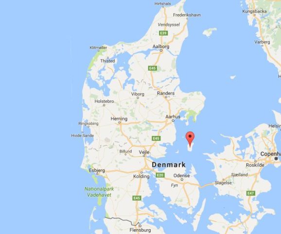 Location Samso on map Denmark