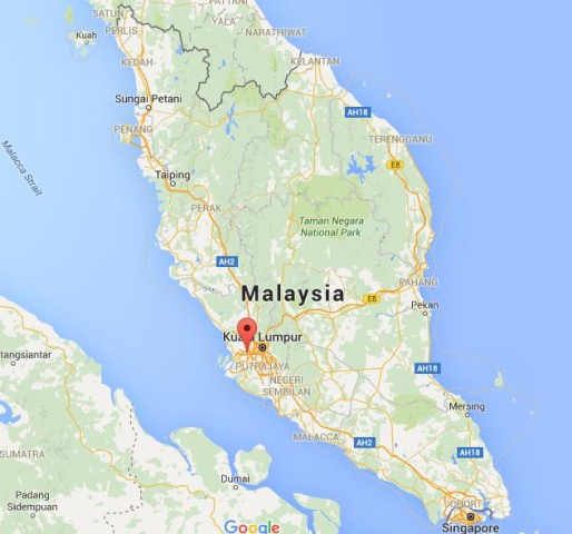 location Shah Alam on map Malaysia