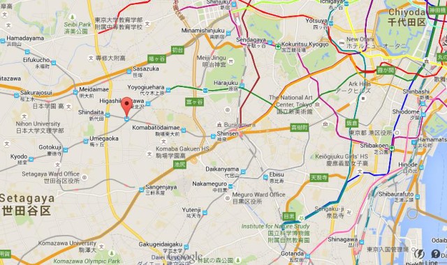 location Shimo Kitazawa on map Tokyo