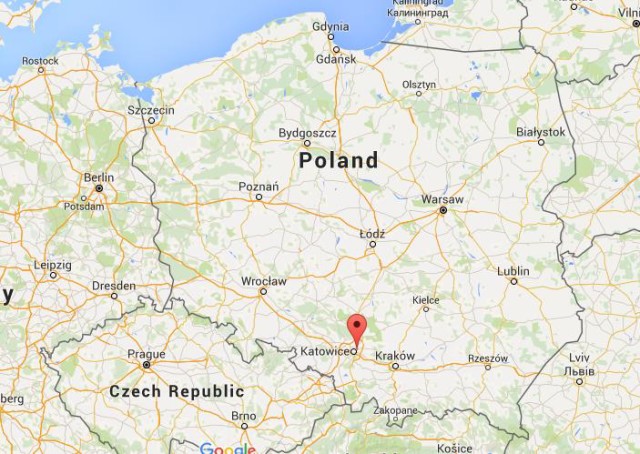 location Sosnowiec on map Poland