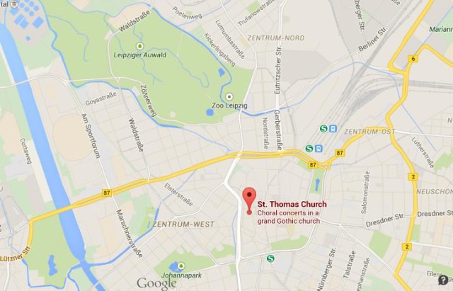 location St Thomas Church on map Leipzig