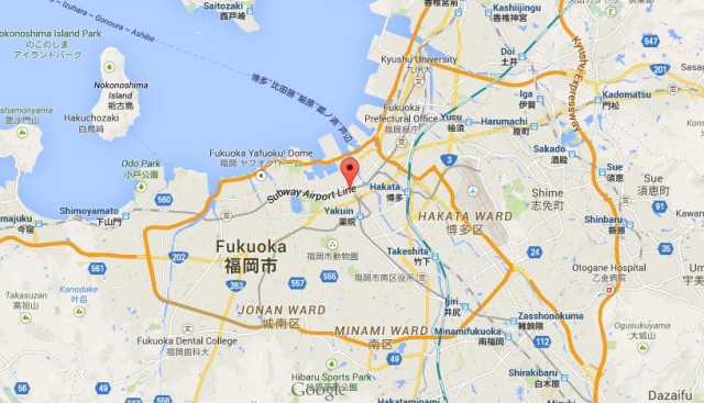 location Tenjin on map Fukuoka