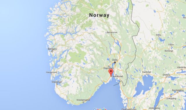 Location Tonsberg on map Norway