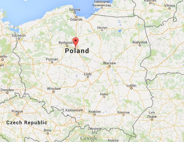 location Torun on map Poland