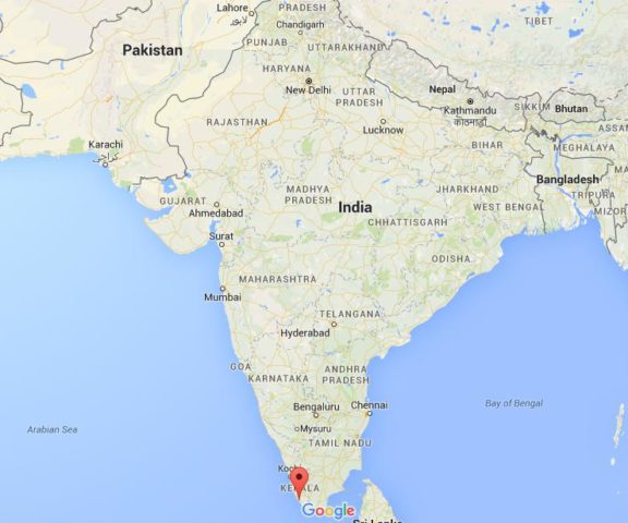 Location Varkala on map India