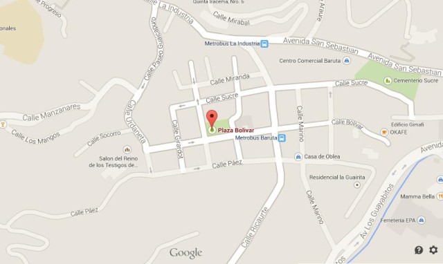 Mapa Plaza Bolivar Caracas