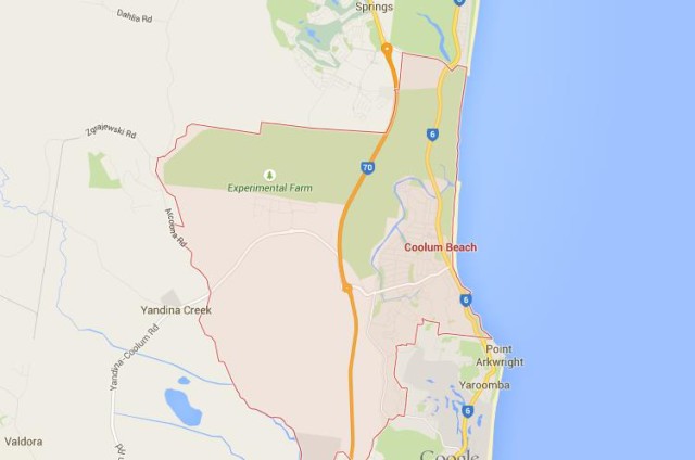 Map of Coolum Beach Australia