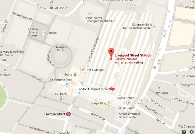 Map of Liverpool Street Station London
