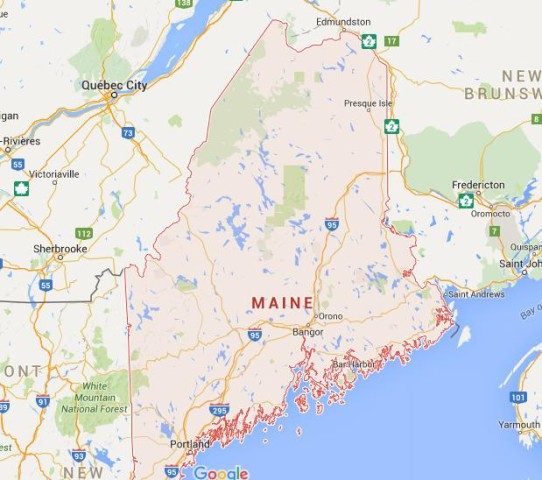 Map of Maine USA