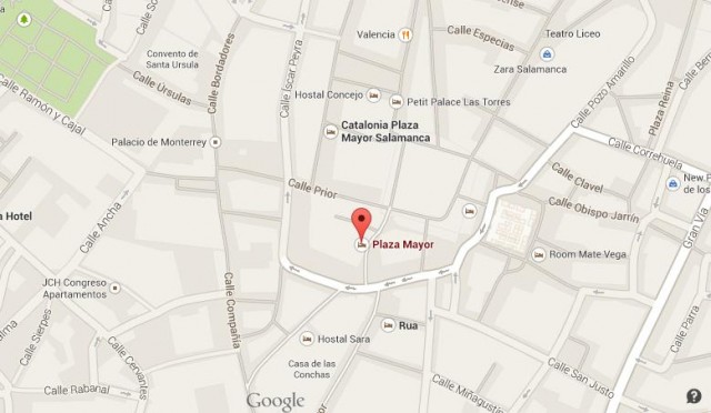 Map of Plaza Mayor Salamanca