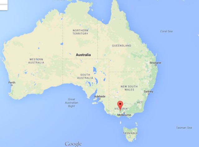 location Ballarat on map Australia