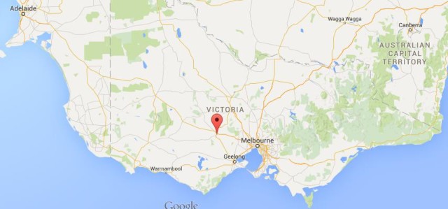 location Ballarat on map Victoria